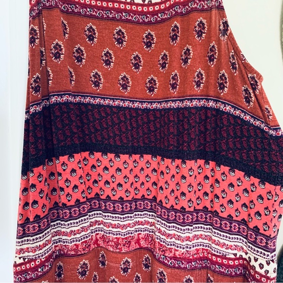 American Eagle Boho Festival Paisley Print Sundress High Neck Maxi Dress; Size M - Picture 4 of 11